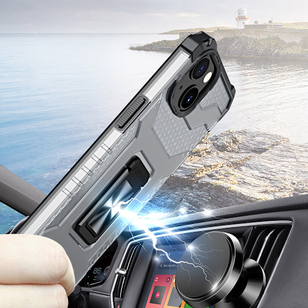 Kristallklar Ringfodral med Magnetiskt Stöd för iPhone 13 Mini -