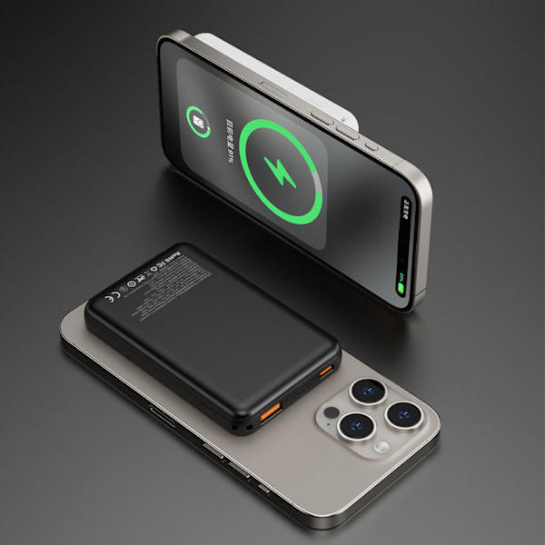 Trådlös Powerbank Dudao K14S USB-C/MagSafe 20W 5000mAh - Svart