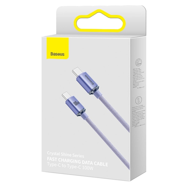 Baseus Lila USB-C till USB-C Kabel/ 100W PD/ QC/ 5A/ 480Mb/s/ 2m