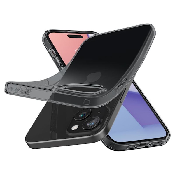 Spigen Crystal Flex Skal för iPhone 15 Plus - grå-transparent