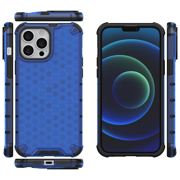 Stötdämpande Skal Honeycomb Blå Gelram för iPhone 13 Pro Max