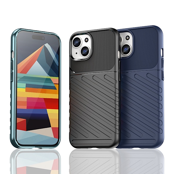 Stöttande Fodral Thunder Case för iPhone 15 - Blå