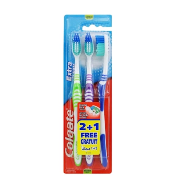 Colgate Extra Clean Tandborste Medium 3-pack