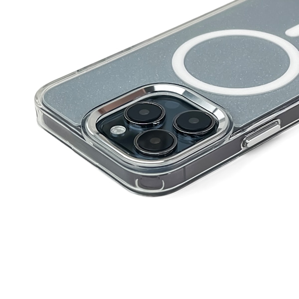 Glittrigt MagSafe-fodral till iPhone 16 Pro - Vitt med glitter