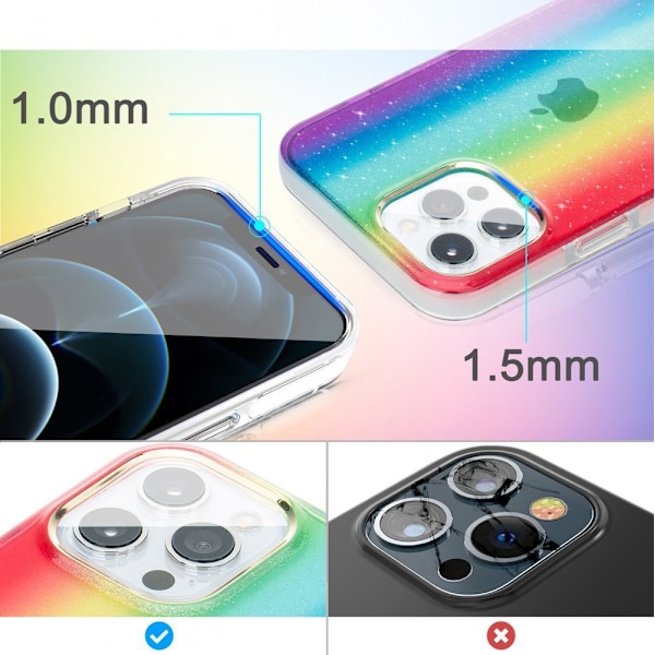 Kingxbar Ombré Skal för iPhone 12 Pro Max - Flerfärgad Design