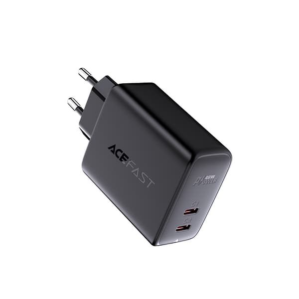 Acefast väggladdare 2x USB Typ C 40W/ PPS/ PD/ QC 3.0/ AFC/ FCP