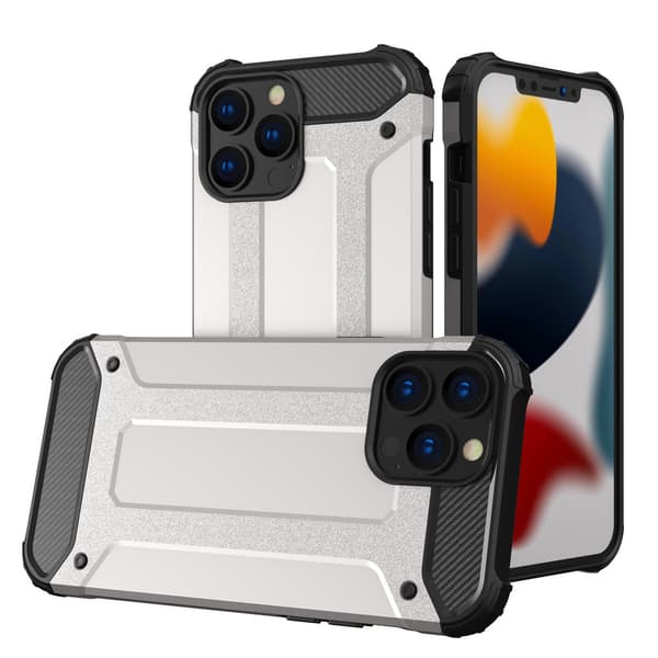 Hybridskydd Robust Hybridfodral för iPhone 13 Pro Silver