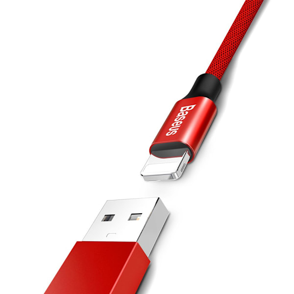 Baseus Yiven Flätad Kabel USB/Lightning 1/8M Röd (CALYW-A09)