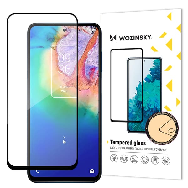 Wozinsky Superstarkt Härdat Glas Full Glue med Ram för TCL 20 5G