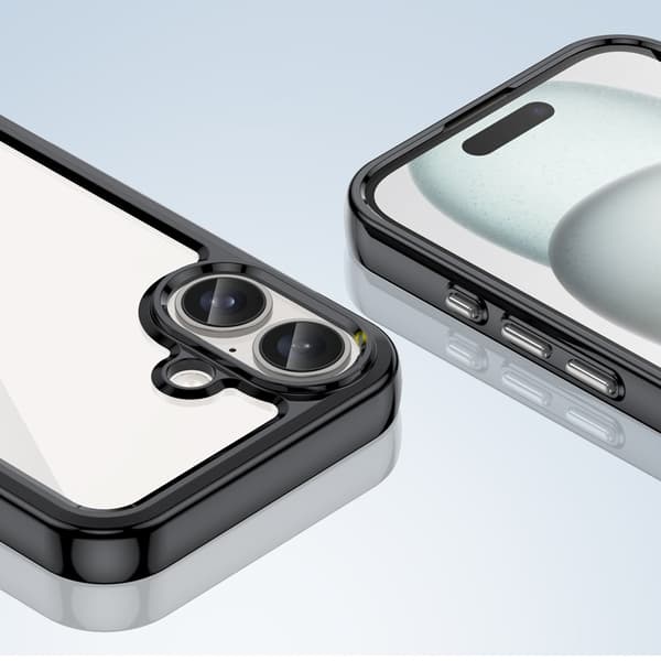 Skyddsfodral Outer Space med geléram till iPhone 16 Plus - svart