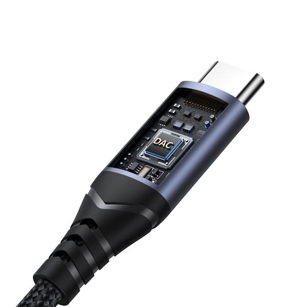 Joyroom SY-C01 USB-C till 3/5 mm mini-jack Adapter - svart