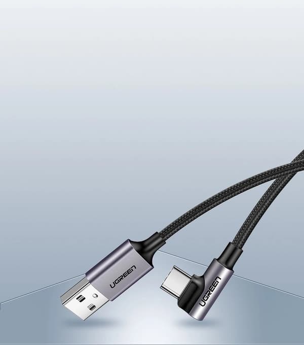 Ugreen US284 50941 Kabel USB-A/USB-C Vinklad 3A 1m - Grå