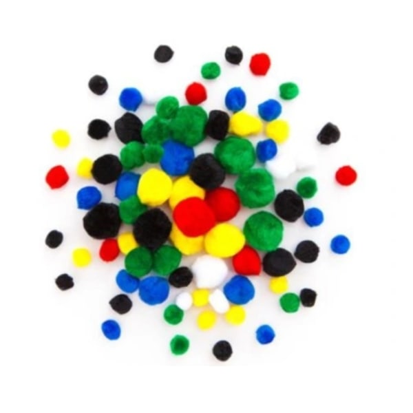 Akryl Pom Pom Mix - 78 stycken/ Färgglatt Assortiment
