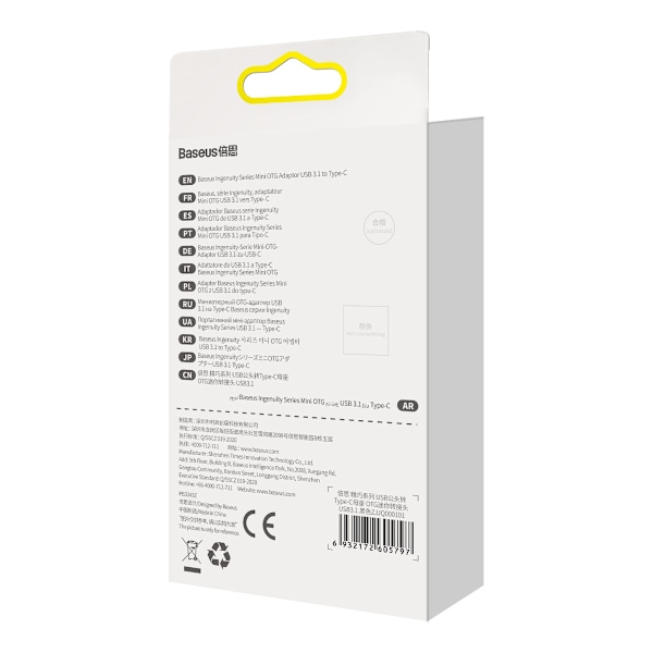 Baseus Ingenuity-serien Mini Adapter USB 3.1 OTG till USB Typ C