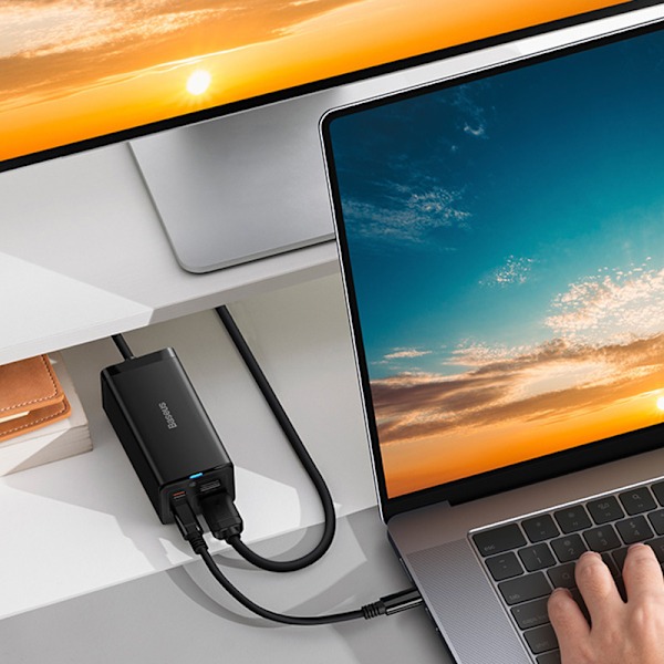 Baseus GaN5 Strömadapter CCGP110201 med HDMI & 2x USB-C/USB-A/ H