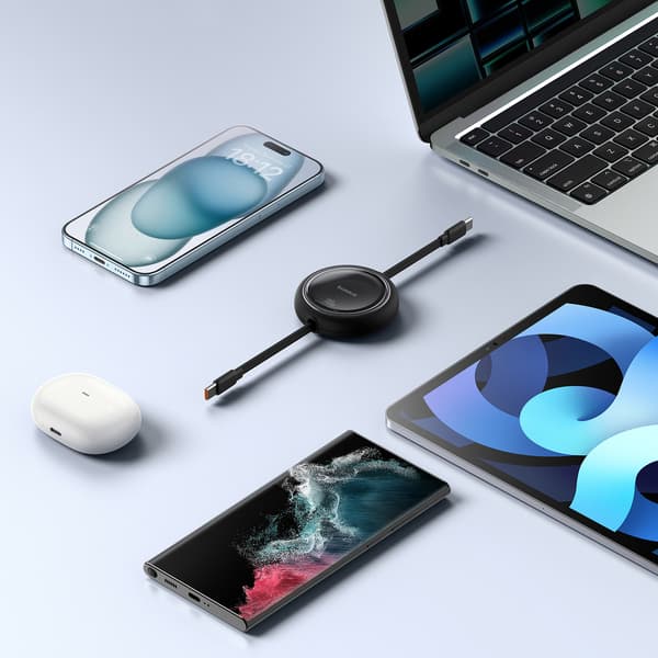 Baseus Free2Draw Mini Retractable USB-C till USB-C Kabel 100W 1m