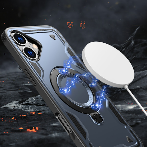Hybrid Armor Magsafe Etui til iPhone 16 - Blå