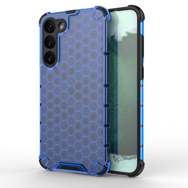 Samsung Galaxy S23+ Fodral Honeycomb Blå - Robust Hybriddesign