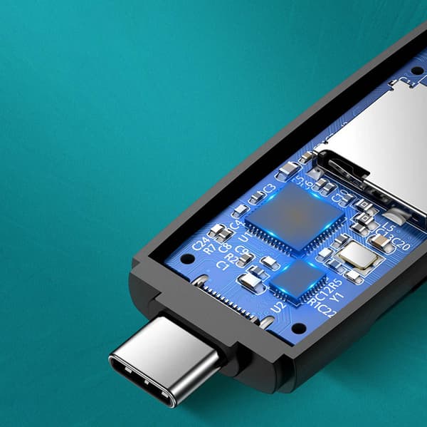 Ugreen SD/microSD Kortläsare Adapter (USB-A/USB-C) Svart (CM304)