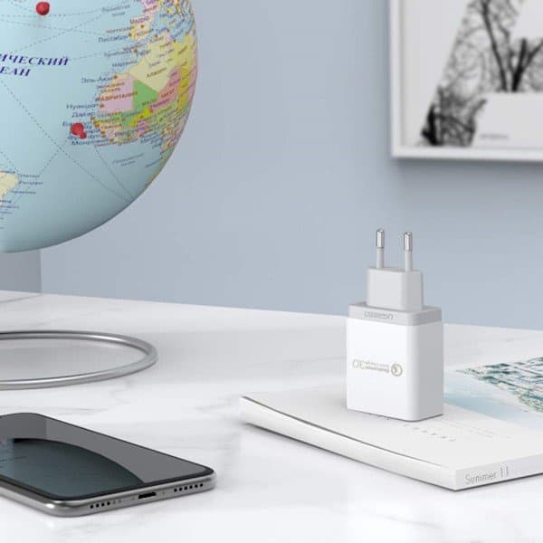 Ugreen CD122 Snabbladdare 18W USB Quick Charge 3.0 Vit (10133)