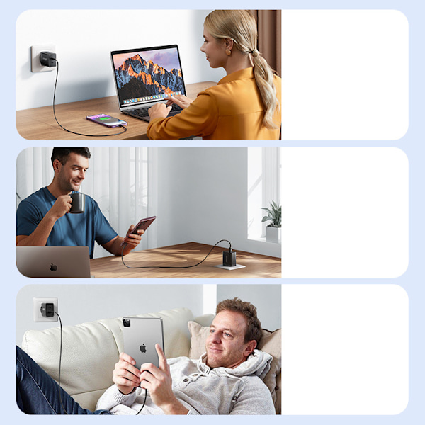 Joyroom JR-TCF09 Snabbladdare 2x USB-C 40W - Svart