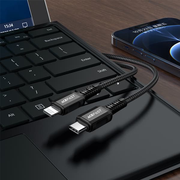 Acefast C1-01 Lightning till USB-C Kabel - MFi Certifierad/ Stöd