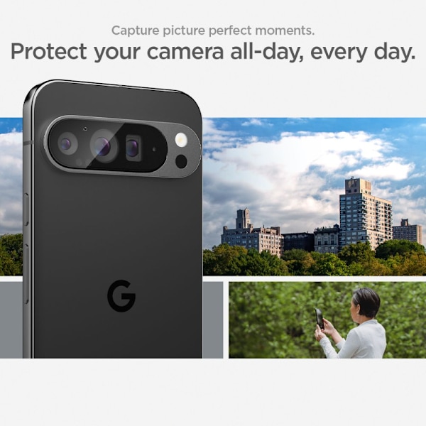Spigen Optik.tR Ez Fit 2-pak Hærdet Glas Beskyttelse til Google Pixel 9 Pro Kamera