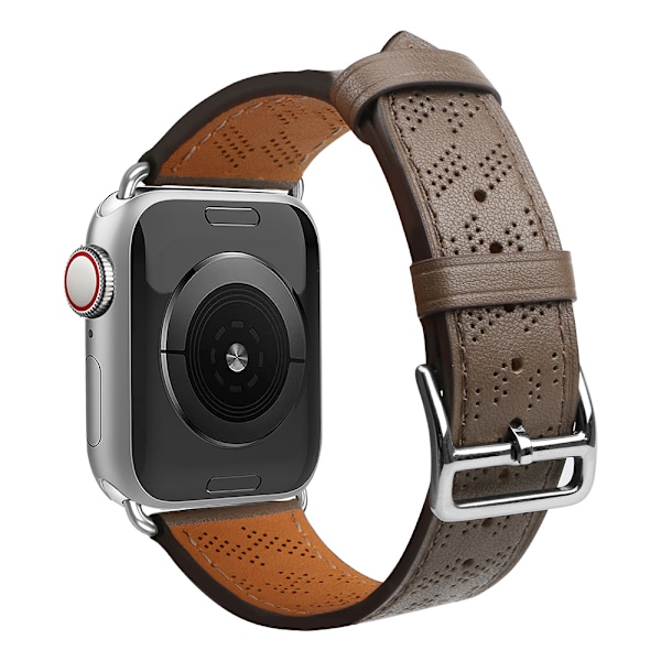 Läderarmband mörkbrun för Apple Watch SE/9/8/7/6/5/4/3/2/1 (41/