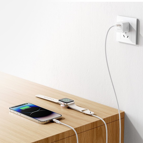 Joyroom 2-i-1 Lightning-kabel och trådlös laddare för Apple Watc