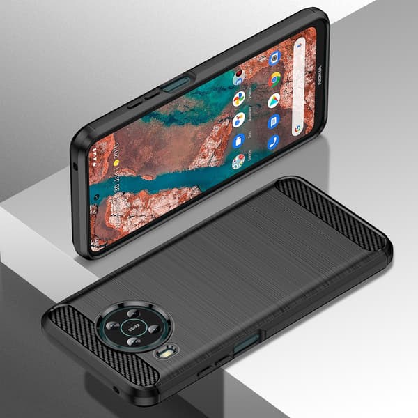 Flexibelt Kolfiberskal för Nokia X100 - Svart