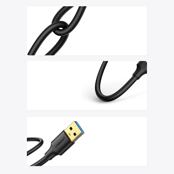 Ugreen US128 10369 USB-A 3.0 Kabel 5Gbps 0/5m - Svart