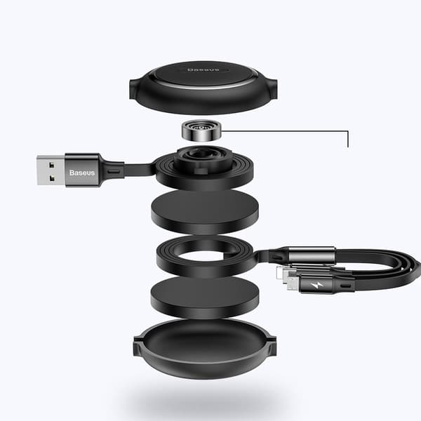 Baseus Golden Loop utdragbar kabel 3-i-1 USB - micro USB / Light