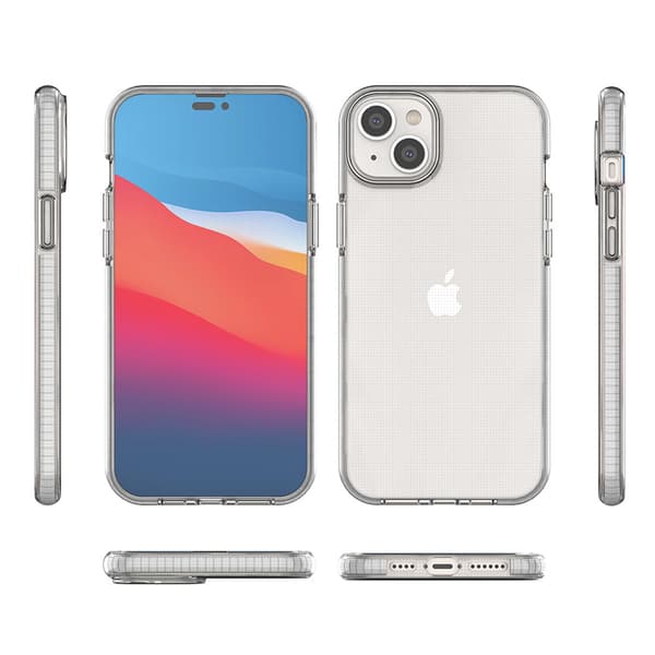 iPhone 14 Plus Silikonskal med Ram i Ljusrosa - Elegant Skyddand