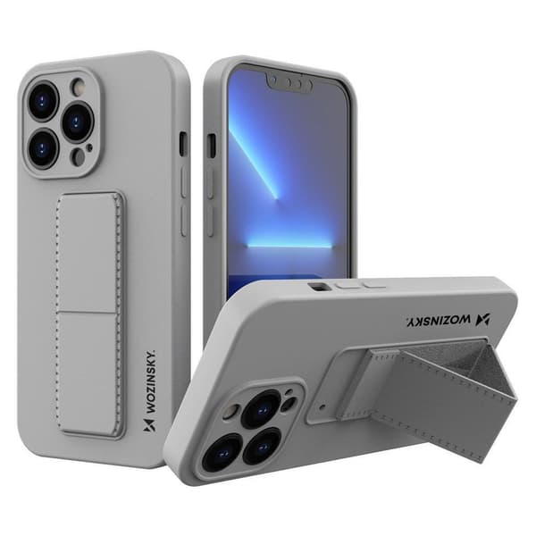 Wozinsky Stöttande Silikonskal med Stativ för iPhone 13 Mini Grå