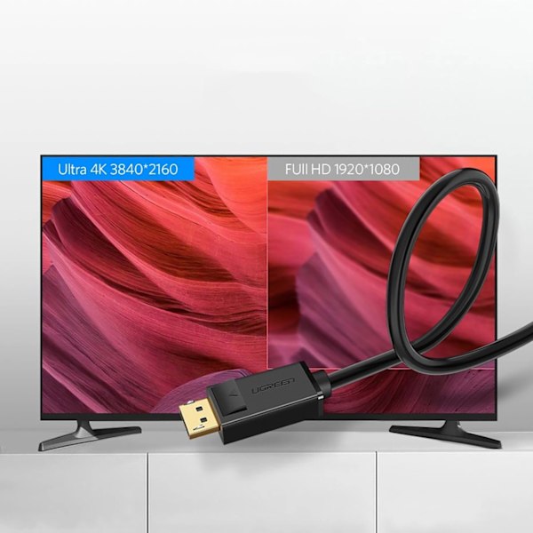 Ugreen DP102 DisplayPort 1.2 Kabel/ 4K/ 1 meter - Svart