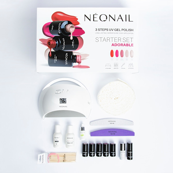 NeoNail Professionellt Hybridkit: 7 Lacker + LED-Lampa 21W/48