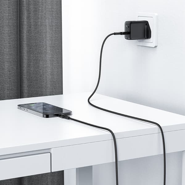 Acefast C4-01 Lightning till USB-C PD Kabel 30W 3A 480Mb/s 1/8m