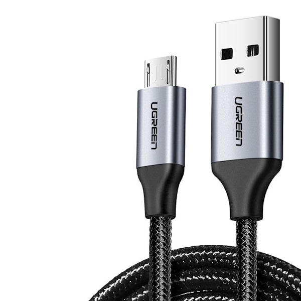 Ugreen US290 60146 USB-A / micro USB-kabel 2.4A 1m Grå