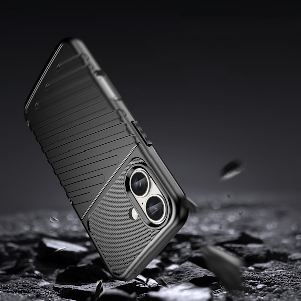 Silikonfodral Thunder Case för iPhone 16 Plus - svart