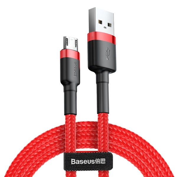 Baseus Cafule USB-A till Micro USB Kabel 1/5A 2m - Röd