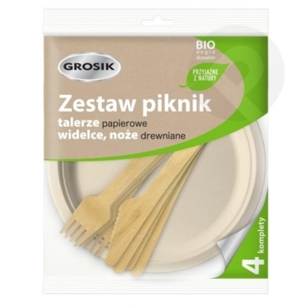 Grosik/ Picknickset/ 4 Serviser