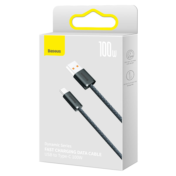 Baseus Dynamic Serien Kabel USB till USB Typ C 100W 1m Grå (CALD