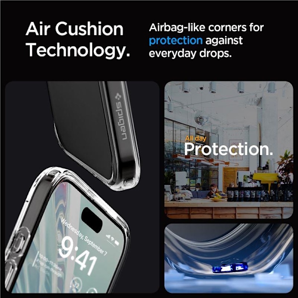 Spigen Crystal Hybrid Fodral för iPhone 15 Pro - Transparent