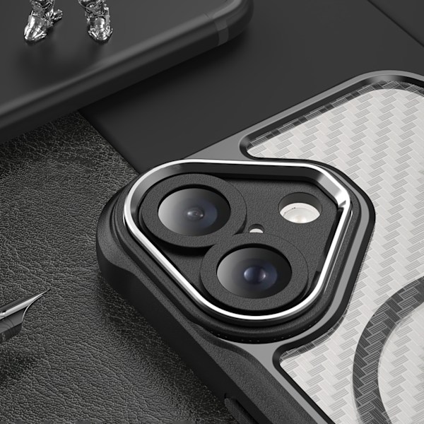 Magnetiskt Silikonskal Leading Series för iPhone 16 Plus - Svart