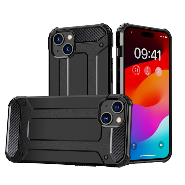 Robust Hybrid Armor Skal för iPhone 15 Plus - Svart
