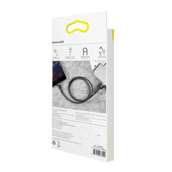 Baseus Cafule USB-A till Lightning Kabel 2.4A QC 3.0 1m - Svart/