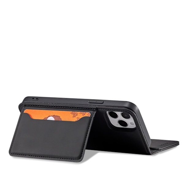 Magnetiskt Kortfodral för iPhone 12 Pro Max - Svart Plånboksfodr