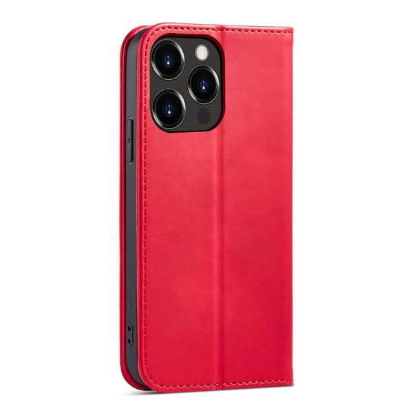 Magnetiskt Elegant Fodral för iPhone 14 Plus - Rött Flipplåda/ P
