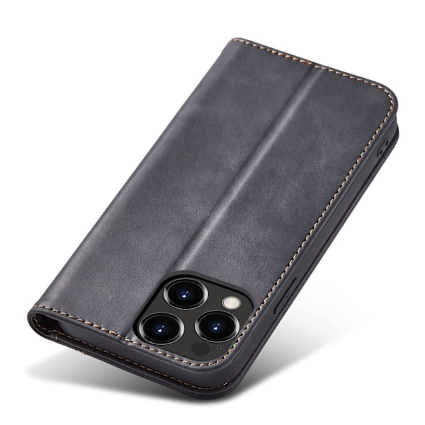 iPhone 14 Magnetisk Flip-fodral med Korthållare & Stativ - Svart