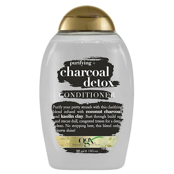 OGX Puhdistava + Hiilen Detox Hoitoaine Aktiivihiilellä, 385 ml